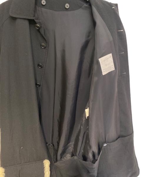 Yohji Yamamoto FEMME（ヨウジヤマモトファム）Yohji Yamamoto FEMME (ヨウジヤマモトファム) 02AW 襟ボアロングジャケット ブラック サイズ:2の古着・服飾アイテム