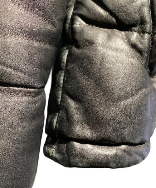 PRADA（プラダ）PRADA (プラダ) レザー ダウンジャケット ブラック サイズ:40の古着・服飾アイテム