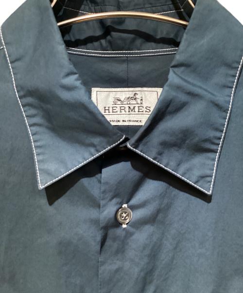 HERMES（エルメス）HERMES (エルメス) 長袖ボタンシャツ ネイビー サイズ:38の古着・服飾アイテム
