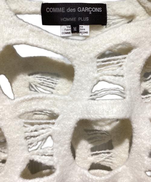COMME des GARCONS HOMME PLUS（コムデギャルソンオムプリュス）COMME des GARCONS HOMME PLUS (コムデギャルソンオムプリュス) 24AW クラッシュ加工網ニット ホワイト サイズ:Mの古着・服飾アイテム