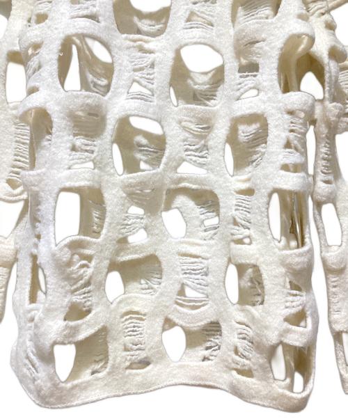 COMME des GARCONS HOMME PLUS（コムデギャルソンオムプリュス）COMME des GARCONS HOMME PLUS (コムデギャルソンオムプリュス) 24AW クラッシュ加工網ニット ホワイト サイズ:Mの古着・服飾アイテム