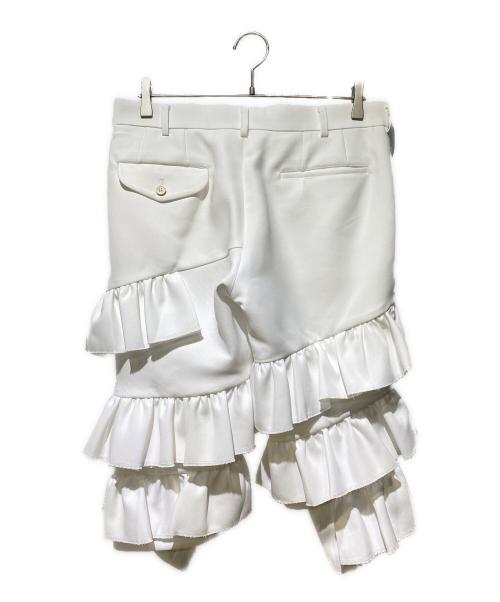 COMME des GARCONS HOMME PLUS（コムデギャルソンオムプリュス）COMME des GARCONS HOMME PLUS (コムデギャルソンオムプリュス) 24AW フリルクロップドパンツ ホワイト サイズ:Mの古着・服飾アイテム