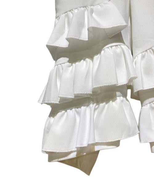 COMME des GARCONS HOMME PLUS（コムデギャルソンオムプリュス）COMME des GARCONS HOMME PLUS (コムデギャルソンオムプリュス) 24AW フリルクロップドパンツ ホワイト サイズ:Mの古着・服飾アイテム