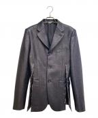 COMME des GARCONS HOMME PLUSコムデギャルソンオムプリュス）の古着「24AW カッティングラメジャケット」｜ブラック