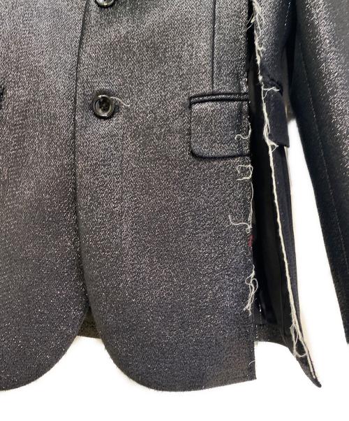 COMME des GARCONS HOMME PLUS（コムデギャルソンオムプリュス）COMME des GARCONS HOMME PLUS (コムデギャルソンオムプリュス) 24AW カッティングラメジャケット ブラック サイズ:Mの古着・服飾アイテム