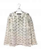 COMME des GARCONS HOMME PLUSコムデギャルソンオムプリュス）の古着「24AW ダメージデザインニット セーター」｜ホワイト