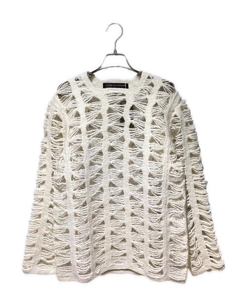 COMME des GARCONS HOMME PLUS（コムデギャルソンオムプリュス）COMME des GARCONS HOMME PLUS (コムデギャルソンオムプリュス) 24AW ダメージデザインニット セーター ホワイト サイズ:Sの古着・服飾アイテム
