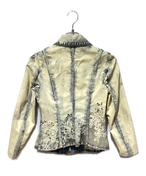 DIESEL（ディーゼル）DIESEL (ディーゼル) Slim-fit lace-effect trucker jacket(スリムフィットレースエフェクトトラッカージャケット) インディゴ サイズ:Sの古着・服飾アイテム