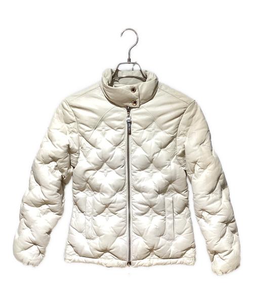 LOUIS VUITTON（ルイ ヴィトン）LOUIS VUITTON (ルイ ヴィトン) ラムレザーモノグラムパデッドジャケット アイボリー サイズ:34の古着・服飾アイテム