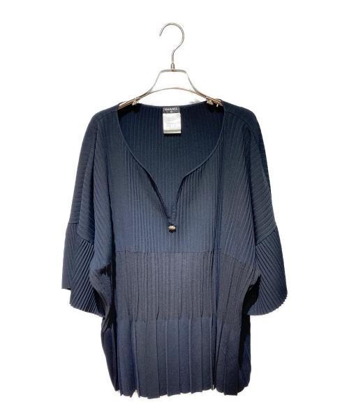 CHANEL（シャネル）CHANEL (シャネル) ココマークプリーツブラウス ブラック サイズ:38の古着・服飾アイテム