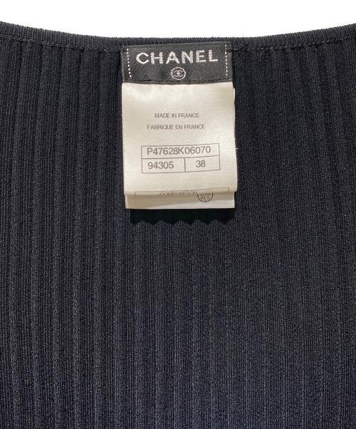 CHANEL（シャネル）CHANEL (シャネル) ココマークプリーツブラウス ブラック サイズ:38の古着・服飾アイテム