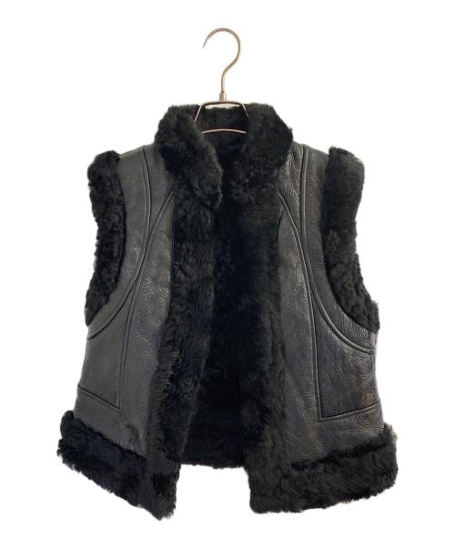 Christian Dior（クリスチャン ディオール）Christian Dior (クリスチャン ディオール) ムートンジレベスト ブラック サイズ:40の古着・服飾アイテム