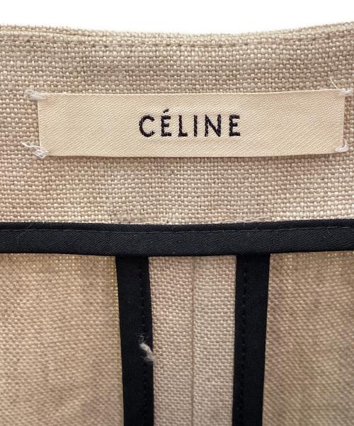CELINE（セリーヌ）CELINE (セリーヌ) リネン×レザースカート ベージュ サイズ:38の古着・服飾アイテム