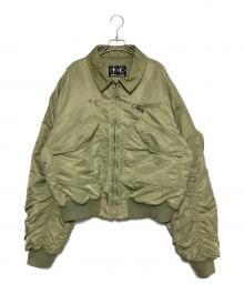 THUG CLUB（サグ クラブ）の古着「NYLON STUDDED BOMBER」｜カーキ