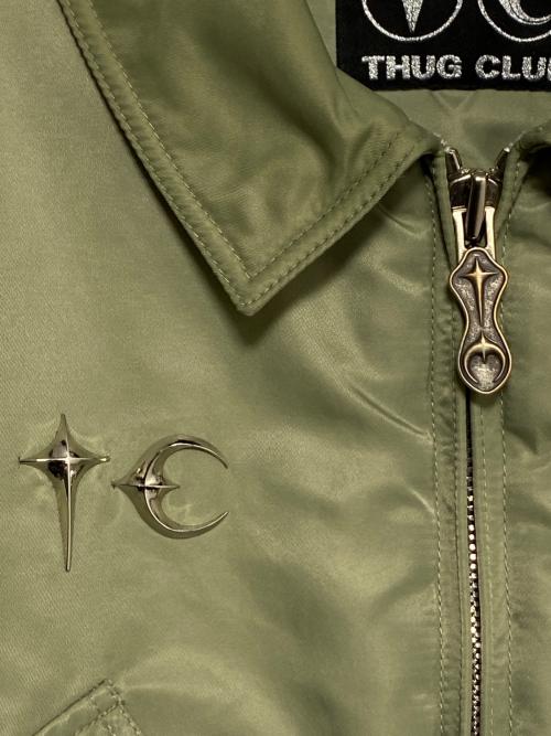 THUG CLUB（サグ クラブ）THUG CLUB (サグ クラブ) NYLON STUDDED BOMBER カーキ サイズ:3の古着・服飾アイテム