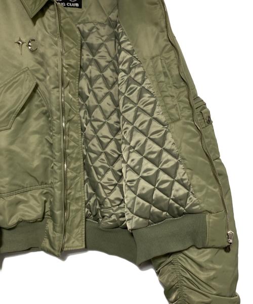 THUG CLUB（サグ クラブ）THUG CLUB (サグ クラブ) NYLON STUDDED BOMBER カーキ サイズ:3の古着・服飾アイテム