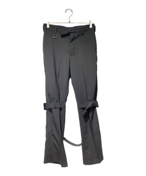 SOSHIOTSUKI（ソウシ オオツキ）SOSHIOTSUKI (ソウシ オオツキ) Sidestripe Bondage Trousers（サイドストライプボンデージトラウザー） ブラック サイズ:44の古着・服飾アイテム