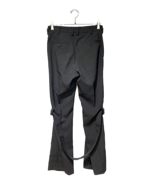 SOSHIOTSUKI（ソウシ オオツキ）SOSHIOTSUKI (ソウシ オオツキ) Sidestripe Bondage Trousers（サイドストライプボンデージトラウザー） ブラック サイズ:44の古着・服飾アイテム