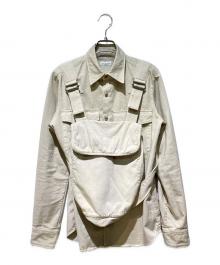 DRIES VAN NOTEN（ドリスヴァンノッテン）の古着「Belted Bag Long Sleeve Shirt（ベルトバッグ付き長袖シャツ）」｜ベージュ