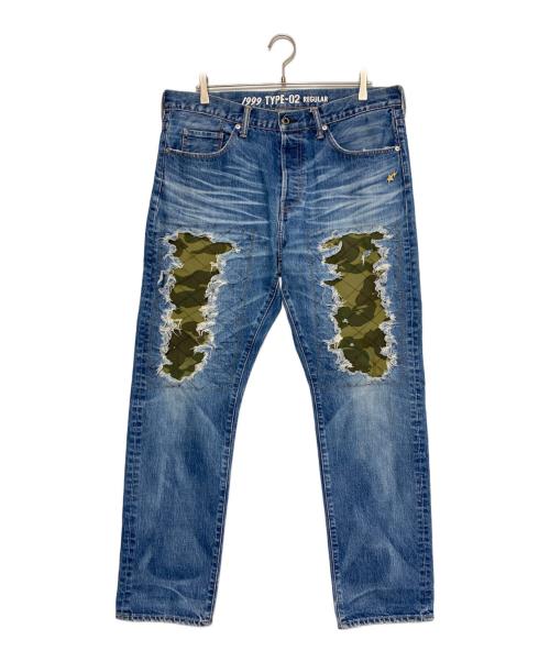 A BATHING APE（ア ベイシング エイプ）A BATHING APE (ア ベイシング エイプ) デニムパンツ ブルー サイズ:XXLの古着・服飾アイテム