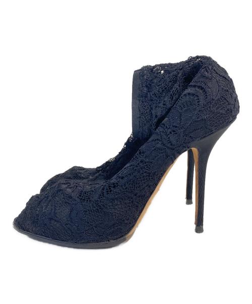 DOLCE & GABBANA（ドルチェ＆ガッバーナ）DOLCE & GABBANA (ドルチェ＆ガッバーナ) レースデザインパンプス ブラック サイズ:40の古着・服飾アイテム