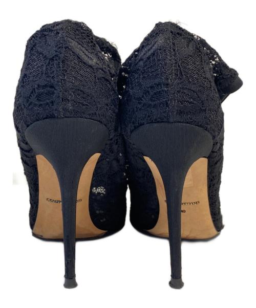 DOLCE & GABBANA（ドルチェ＆ガッバーナ）DOLCE & GABBANA (ドルチェ＆ガッバーナ) レースデザインパンプス ブラック サイズ:40の古着・服飾アイテム