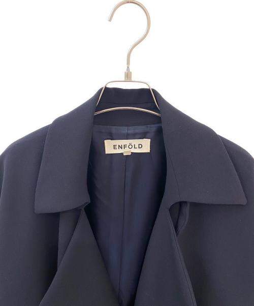 ENFOLD（エンフォルド）ENFOLD (エンフォルド) スプリングコクーンコート ネイビー サイズ:38の古着・服飾アイテム