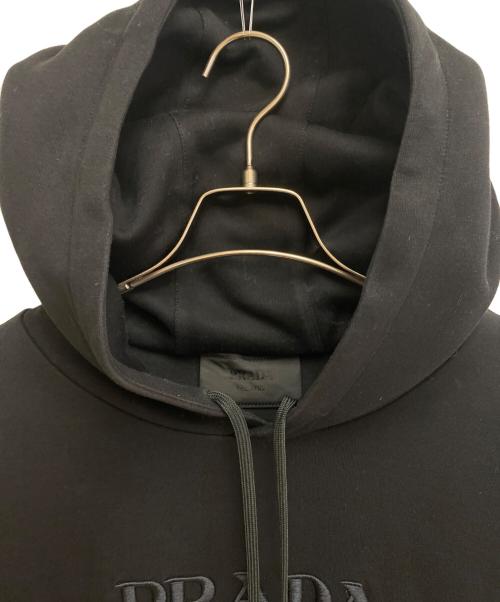 PRADA（プラダ）PRADA (プラダ) ロゴ エンブロイダリー パーカー ブラック サイズ:Lの古着・服飾アイテム