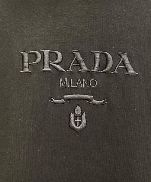 PRADA（プラダ）PRADA (プラダ) ロゴ エンブロイダリー パーカー ブラック サイズ:Lの古着・服飾アイテム
