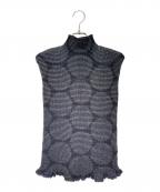 ISSEY MIYAKE FETEイッセイミヤケフェット）の古着「FETE 総柄ノースリーブワンピース」｜ブラック