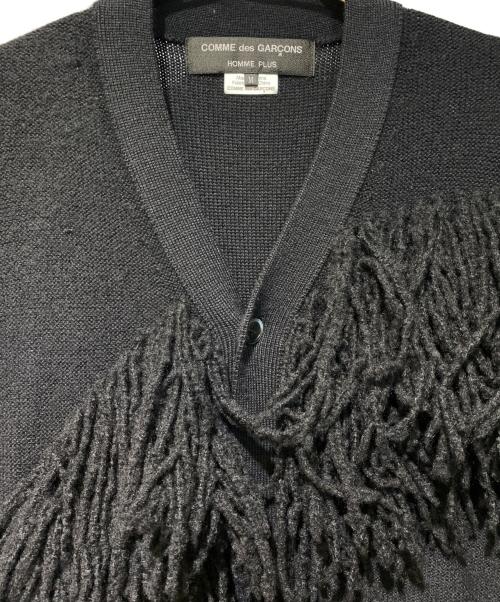 COMME des GARCONS HOMME PLUS（コムデギャルソンオムプリュス）COMME des GARCONS HOMME PLUS (コムデギャルソンオムプリュス) フリンジニットカーディガン ブラック サイズ:Mの古着・服飾アイテム