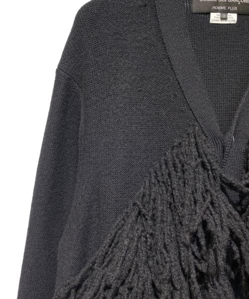 COMME des GARCONS HOMME PLUS（コムデギャルソンオムプリュス）COMME des GARCONS HOMME PLUS (コムデギャルソンオムプリュス) フリンジニットカーディガン ブラック サイズ:Mの古着・服飾アイテム