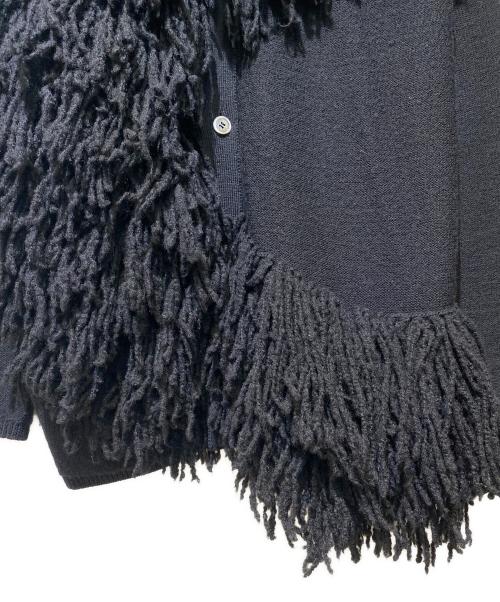 COMME des GARCONS HOMME PLUS（コムデギャルソンオムプリュス）COMME des GARCONS HOMME PLUS (コムデギャルソンオムプリュス) フリンジニットカーディガン ブラック サイズ:Mの古着・服飾アイテム