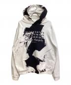 Maison Margielaメゾンマルジェラ）の古着「DIAGONAL PAINT EFFECT HOODIE」｜ホワイト