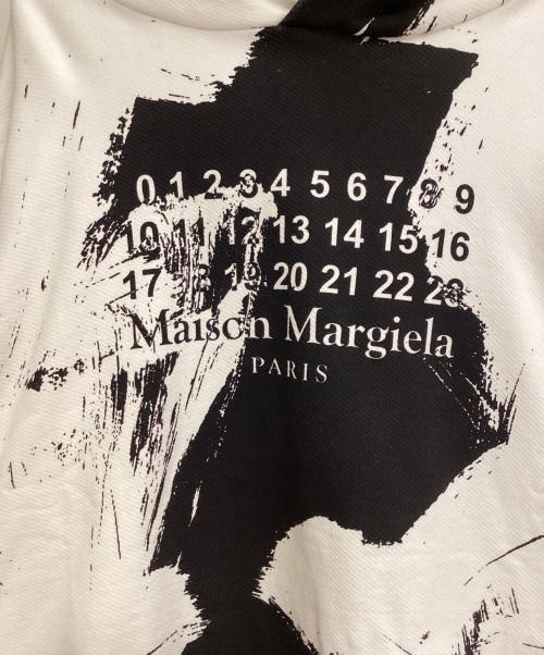 Maison Margiela（メゾンマルジェラ）Maison Margiela (メゾンマルジェラ) DIAGONAL PAINT EFFECT HOODIE ホワイト サイズ:48の古着・服飾アイテム