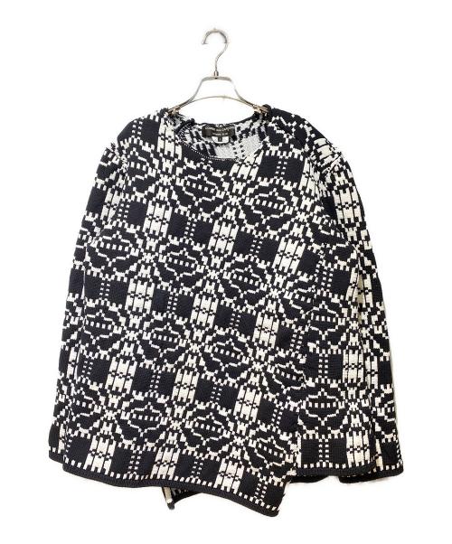 COMME des GARCONS HOMME PLUS（コムデギャルソンオムプリュス）COMME des GARCONS HOMME PLUS (コムデギャルソンオムプリュス) ジオメトリックジャガードニット ブラック サイズ:Lの古着・服飾アイテム