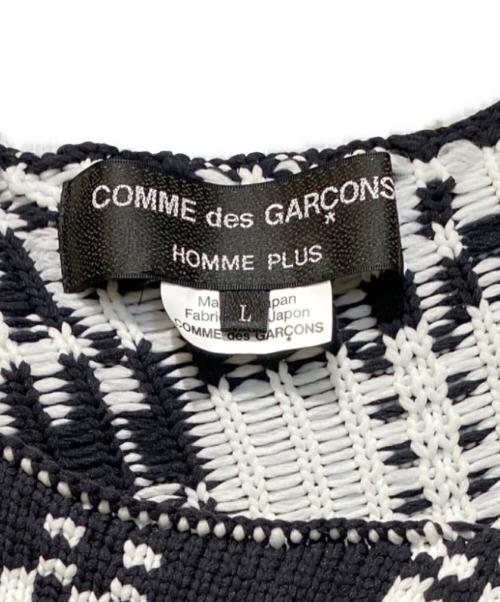 COMME des GARCONS HOMME PLUS（コムデギャルソンオムプリュス）COMME des GARCONS HOMME PLUS (コムデギャルソンオムプリュス) ジオメトリックジャガードニット ブラック サイズ:Lの古着・服飾アイテム