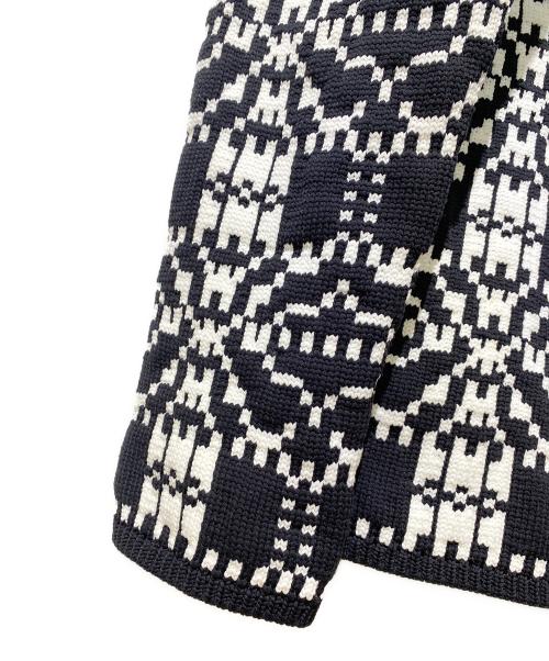 COMME des GARCONS HOMME PLUS（コムデギャルソンオムプリュス）COMME des GARCONS HOMME PLUS (コムデギャルソンオムプリュス) ジオメトリックジャガードニット ブラック サイズ:Lの古着・服飾アイテム