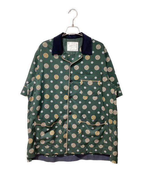 sacai（サカイ）sacai (サカイ) Komon Print Shirt グリーン サイズ:3の古着・服飾アイテム