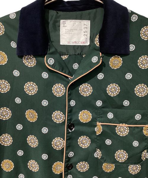 sacai（サカイ）sacai (サカイ) Komon Print Shirt グリーン サイズ:3の古着・服飾アイテム