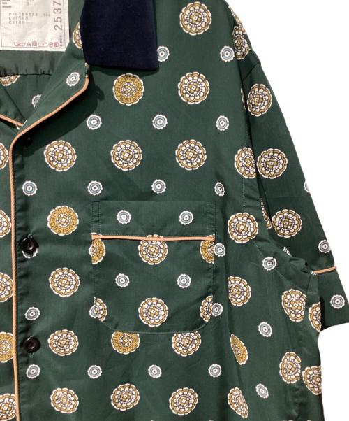 sacai（サカイ）sacai (サカイ) Komon Print Shirt グリーン サイズ:3の古着・服飾アイテム