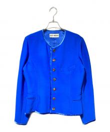 ISSEY MIYAKE（イッセイミヤケ）の古着「ノーカラージャケット」｜ブルー