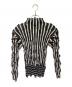 ISSEY MIYAKE (イッセイミヤケ) PLEATS PLEASE ストライプブラウス ブラック×ホワイト サイズ:M：30000円