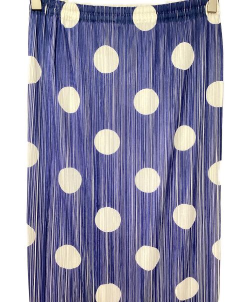 PLEATS PLEASE（プリーツプリーズ）PLEATS PLEASE (プリーツプリーズ) ドット柄ロングスカート ブルー サイズ:3の古着・服飾アイテム