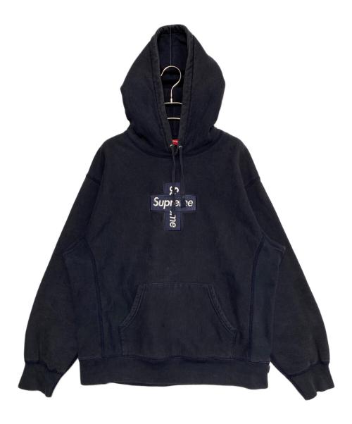 SUPREME（シュプリーム）SUPREME (シュプリーム) Cross Box Logo Hooded Sweatshirt ネイビー サイズ:Mの古着・服飾アイテム