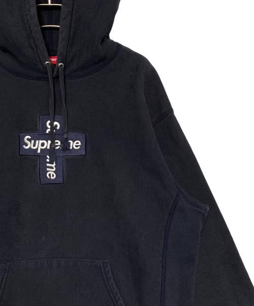 SUPREME（シュプリーム）SUPREME (シュプリーム) Cross Box Logo Hooded Sweatshirt ネイビー サイズ:Mの古着・服飾アイテム