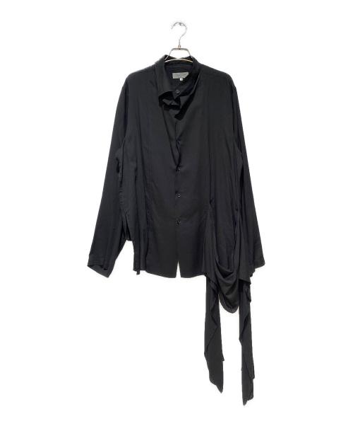 Yohji Yamamoto pour homme（ヨウジヤマモト プールオム）Yohji Yamamoto pour homme (ヨウジヤマモト プールオム) 二重フラシ布付きBシャツ ブラック サイズ:3の古着・服飾アイテム