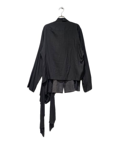 Yohji Yamamoto pour homme（ヨウジヤマモト プールオム）Yohji Yamamoto pour homme (ヨウジヤマモト プールオム) 二重フラシ布付きBシャツ ブラック サイズ:3の古着・服飾アイテム