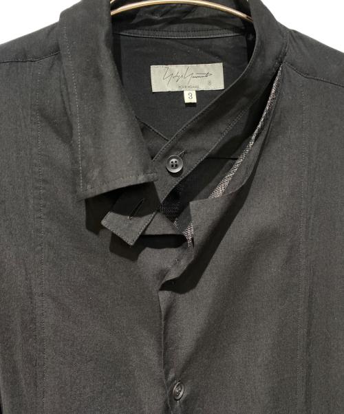 Yohji Yamamoto pour homme（ヨウジヤマモト プールオム）Yohji Yamamoto pour homme (ヨウジヤマモト プールオム) 二重フラシ布付きBシャツ ブラック サイズ:3の古着・服飾アイテム