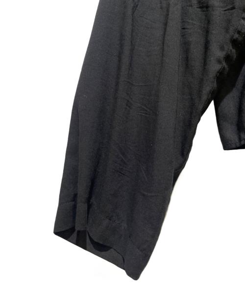Yohji Yamamoto pour homme（ヨウジヤマモト プールオム）Yohji Yamamoto pour homme (ヨウジヤマモト プールオム) 二重フラシ布付きBシャツ ブラック サイズ:3の古着・服飾アイテム